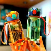 BottleBoss Classical Kilitli Taşıma Askılı Çocuk Matarası 400 Ml Yeşil thumbnail 5