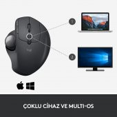 Logitech MX Ergo Kablosuz Konforlu Trackball Mouse - Siyah - 2