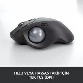 Logitech MX Ergo Kablosuz Konforlu Trackball Mouse - Siyah - 5