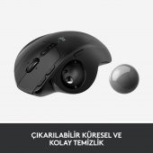 Logitech MX Ergo Kablosuz Konforlu Trackball Mouse - Siyah - 10