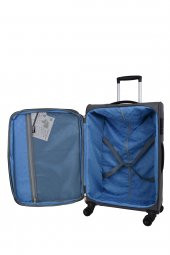 Pierre Cardin Ultra Light Hafif Lüx Kumaş Orta Boy Valiz Gri PC4200 - 5