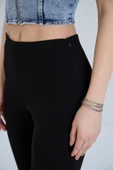 Çelik Örme Yüksek Bel İspanyol Paça Pantolon - Büyük Beden Seçeneği - 10