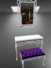 Dresuar 12099S onsuz Çekm sarmaşık Ayna Kayın Aslan Ayak Puf Kapiton Döşem Elyapı - 2