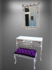 Dresuar 12099S onsuz Çekm sarmaşık Ayna Kayın Aslan Ayak Puf Kapiton Döşem Elyapı - 3