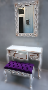 Dresuar 12099S onsuz Çekm sarmaşık Ayna Kayın Aslan Ayak Puf Kapiton Döşem Elyapı - 4