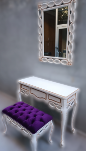 Dresuar 12099S onsuz Çekm sarmaşık Ayna Kayın Aslan Ayak Puf Kapiton Döşem Elyapı - 5