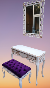 Dresuar 12099S onsuz Çekm sarmaşık Ayna Kayın Aslan Ayak Puf Kapiton Döşem Elyapı - 6