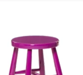 TABURE1929 Zus286 Klasik Model Ahşap Kayın Mor Boya Cafe Yuvarlak Oturum VİNTAGE - 1