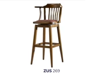Sandalye 1911 Zus269 CAFE BAR Yüksek Kayın Ayak Sırtlık Kolçak Döner Otr El Yapım - 5