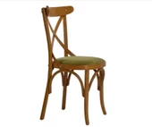 Sandalye 19897 Zus248 Çapraz Sırtlık Model Bambu Retro Ayak Açık Ceviz El Yapım - 1