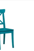 Sandalye 198799 Zus228 Çapraz Sırt Model Parlak Turkuaz Boya Ahşap Kayın Küt Ayak thumbnail 4