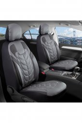 Renault Megane 3 Lüks Deri Oto Koltuk Kılıfı CLASYY Model Ön Arka Set FÜME SİYAH - 1