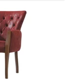 Sandalye 198758 Zus186 Kapitone Berjer Kayın Retro Küt Ayak Kırmızı El Yapım thumbnail 2