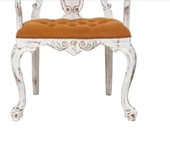 Sandalye 198750 ST Zus176 Klasik Model Oyma Sırtlık-Ayak Kayı Ayak eskitme Beyaz thumbnail 4