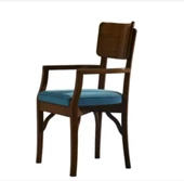 Sandalye 198745 Zus170 Sırtlık Model Kayın Retro Ayak Ceviz Renk Turkuaz El Yapım thumbnail 1