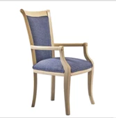 Sandalye 198739 Zus164 Kolçak Model Kayın Retro Ayak Doğal Şönil kumaş El Yapım thumbnail 1