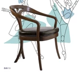 Sandalye198730 Zus155 Desen Sırtlık Model Kayın Ayak Ceviz renk Sunideri El Yapım thumbnail 6