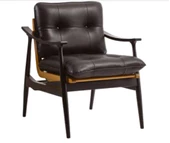 Sandalye 198726 Zus151 Berjer Tam Kolçak Kapitone Kayın Ayak Ceviz Boya Suni Deri thumbnail 1