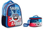 Cennec Lacivert Mavi Köpekbalığı İlkokul Sırt Çantası ve Beslenme Çantası Seti - Erkek Çocuk thumbnail 1
