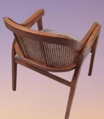 Sandalye 19868 Zus132 Hasır Sırtlık MODEL Ahşap Kayn ORT Otrm Açık Ceviz El Yapım - 4