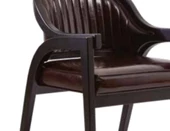 Sandalye 19867 Zus131 Dilimli Sırtlık Kayın Aslan Ayak Suni Deri Döşeme El yapım - 7