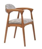 Sandalye 19866 ZUS130 MODEL Kayın Ayak Ortopedik Oturm Desenli Şönil Kumş ElYapım thumbnail 1