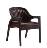 Sandalye 19867 Zus131 Dilimli Sırtlık Kayın Aslan Ayak Suni Deri Döşeme El yapım - 1