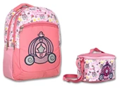 Cennec Pembe Prenses İlkokul Sırt Çantası ve Beslenme Seti - Kız Çocuk thumbnail 1