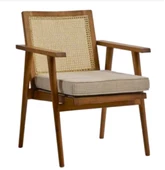 Sandalye 19862 Zus126 Hasır Sırtlık MODEL Tam Kolçk Kayın Ayk Ceviz RENK El Yapım thumbnail 1