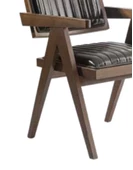 Sandalye 19859 Zus123 Dilim MODEL Tam Kolçak Kayın Ayak Suni Deri Ceviz El Yapım thumbnail 5