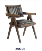 Sandalye 19859 Zus123 Dilim MODEL Tam Kolçak Kayın Ayak Suni Deri Ceviz El Yapım thumbnail 7