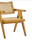 Sandalye 19858 Zus122 Hasır Tam Kolçak Kayın ayak Rahat Otrm Açık Ceviz El Yapım thumbnail 2