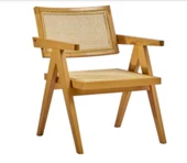 Sandalye 19858 Zus122 Hasır Tam Kolçak Kayın ayak Rahat Otrm Açık Ceviz El Yapım thumbnail 1