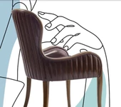 Sandalye 19853 ST Zus117 Dilimli Avangart Kayın Ayak Suni Rugan Deri Döşem Elyapı thumbnail 2