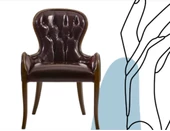 Sandalye 19853 ST Zus117 Dilimli Avangart Kayın Ayak Suni Rugan Deri Döşem Elyapı thumbnail 1