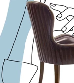 Sandalye 19853 ST Zus117 Dilimli Avangart Kayın Ayak Suni Rugan Deri Döşem Elyapı thumbnail 4