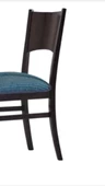 Sandalye 19852 Zus116 Ahşap Sırtlık MODEL Kayn mavi-Siyah Renk Şönil Kumş El Yapı - 5