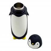 BottleBoss Penguen Figürlü Paslanmaz Çelik Çocuk Matarası 350 Ml Siyah thumbnail 4