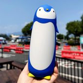 BottleBoss Penguen Figürlü Paslanmaz Çelik Çocuk Matarası 350 Ml Mavi - 5