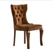 Sandalye 19808 Zus070 Kapitone Kanat Sırt Model Kiremit Renk Kayın ayak Ort Oturu - 1