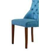 Sandalye 19803 Zus065 Kapitone Model Mavi Renk OrT Sırt Kavrar Kayın Ayak El yapı - 4