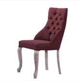 Sandalye 19804 Zus066 Kapitone Model Bordo Renk Ort Oturum Sırt Kavrar Kayın Ayak thumbnail 1