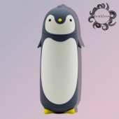 BottleBoss Penguen Figürlü Paslanmaz Çelik Çocuk Matarası 350 Ml Gri thumbnail 1