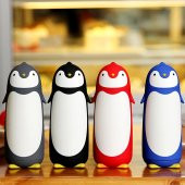 BottleBoss Penguen Figürlü Paslanmaz Çelik Çocuk Matarası 350 Ml Gri thumbnail 6