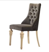 Sandalye 19800 Zus063 Kapitone Model Gri Renk Ort Sırtı Kavrar Krem Kayın Ayak thumbnail 1