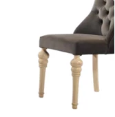 Sandalye 19800 Zus063 Kapitone Model Gri Renk Ort Sırtı Kavrar Krem Kayın Ayak thumbnail 4