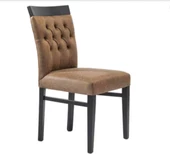 Sandalye 19785 Zus048 Kapitone Giydirme Model Kahve  Babyface Kumaş Ort El Yapım thumbnail 1