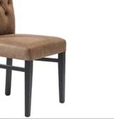 Sandalye 19785 Zus048 Kapitone Giydirme Model Kahve  Babyface Kumaş Ort El Yapım thumbnail 3