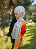 Kroren By Armanda Janjan, Janjanlı Şifon Şal İEKR7301  AÇIK KETEN YEŞİLİ - 1