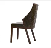 Sandalye 19775 Zus038 Suni Deri Model Kapitone Modern Ceviz Renk Kayın Aslan Ayak thumbnail 2